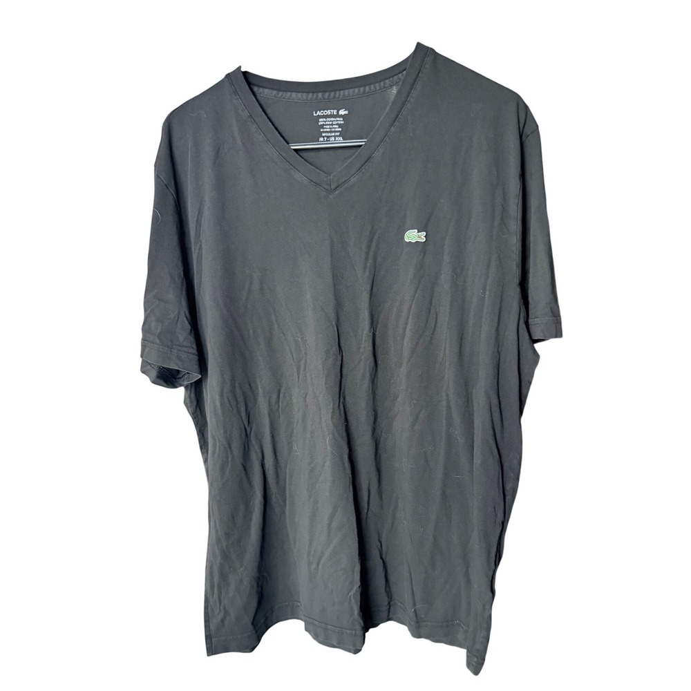 Lacoste Pima Cotton V-Neck T-Shirt Regular Fit Size XXL
